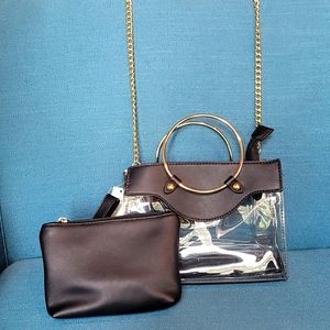 NWT- AQUA Clear Purse   w/Pouch